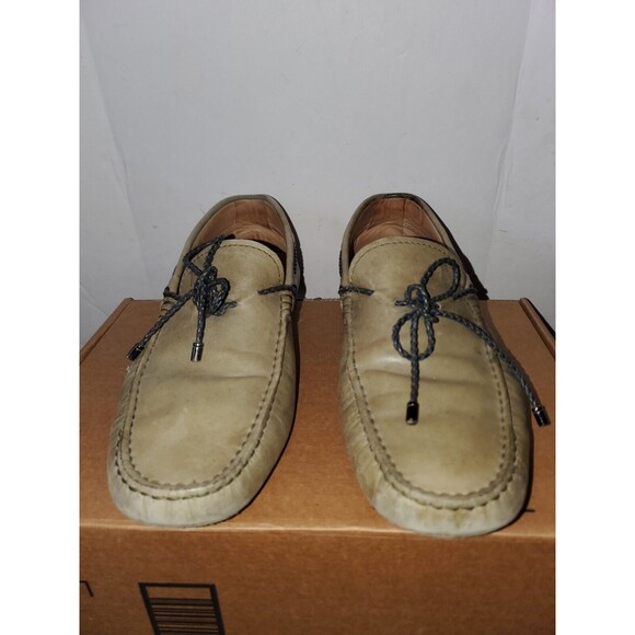 Tod\'s Rare Color Men\'s 7 Genuine Italian Leather Olive Green Loafers $625 Retail main image 4